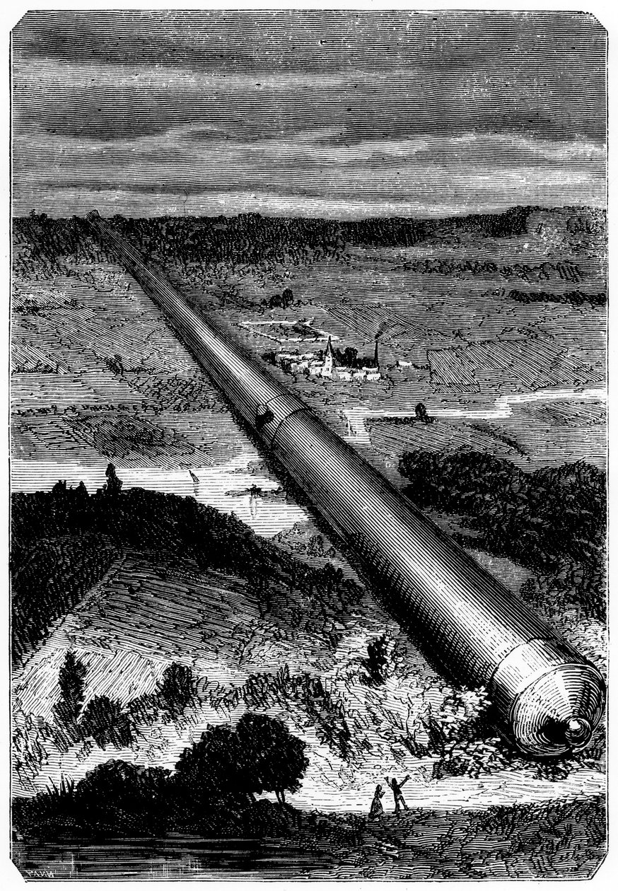Illusztráció: Jules Verne: A Földtől a Holdig, 1865 alkotó: Unbekannt