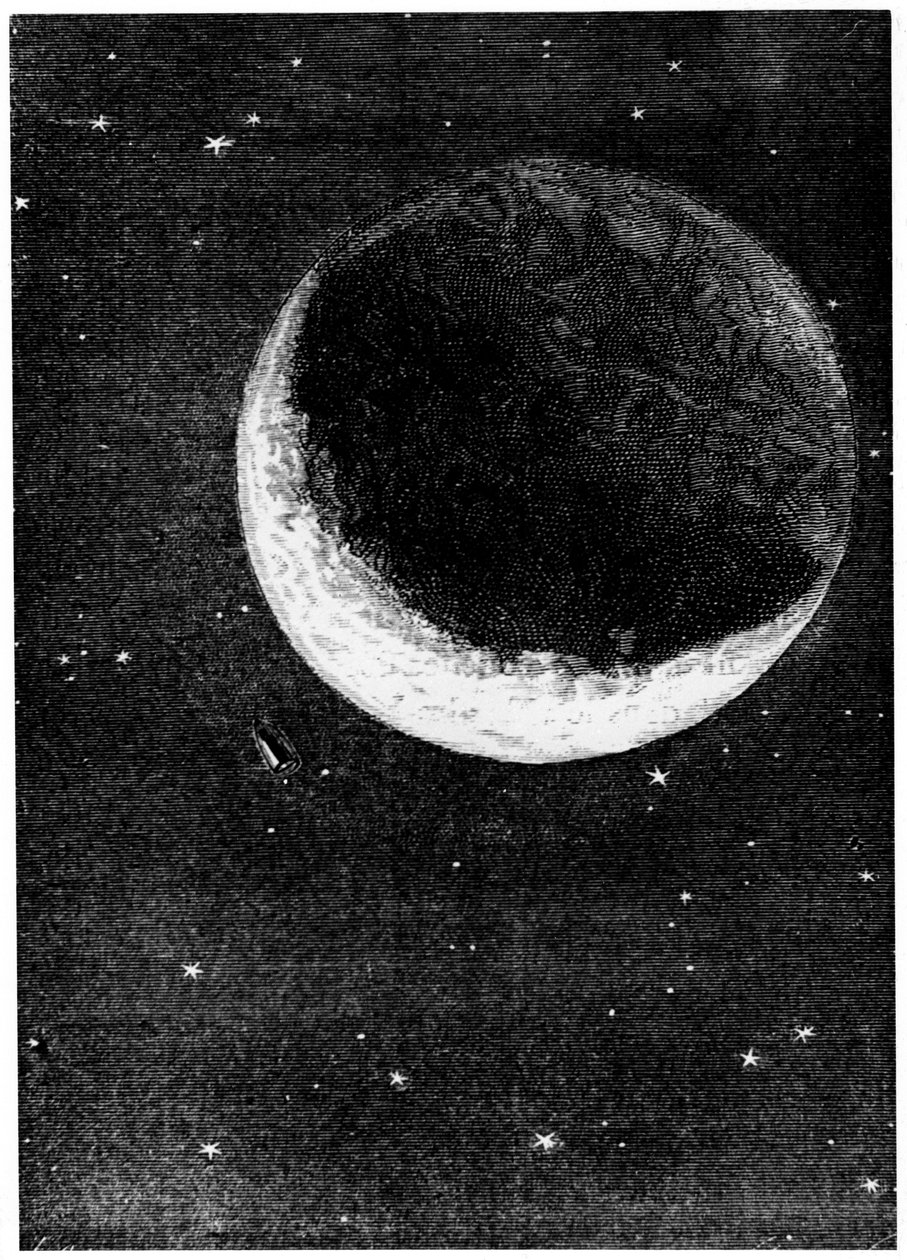 Illusztráció: Jules Verne: A Földtől a Holdig, 1865 alkotó: Unbekannt