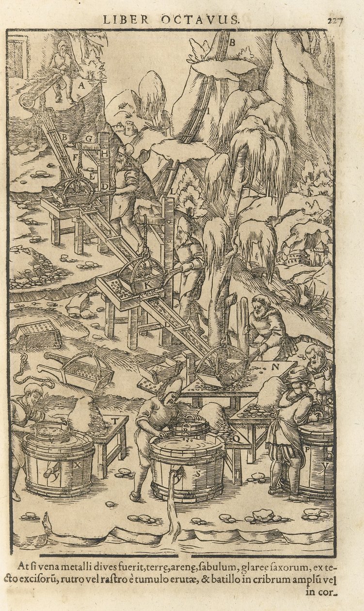 Illusztráció Georgius Agricola De re metallica libri XII című művéből, 1556 alkotó: Unbekannt
