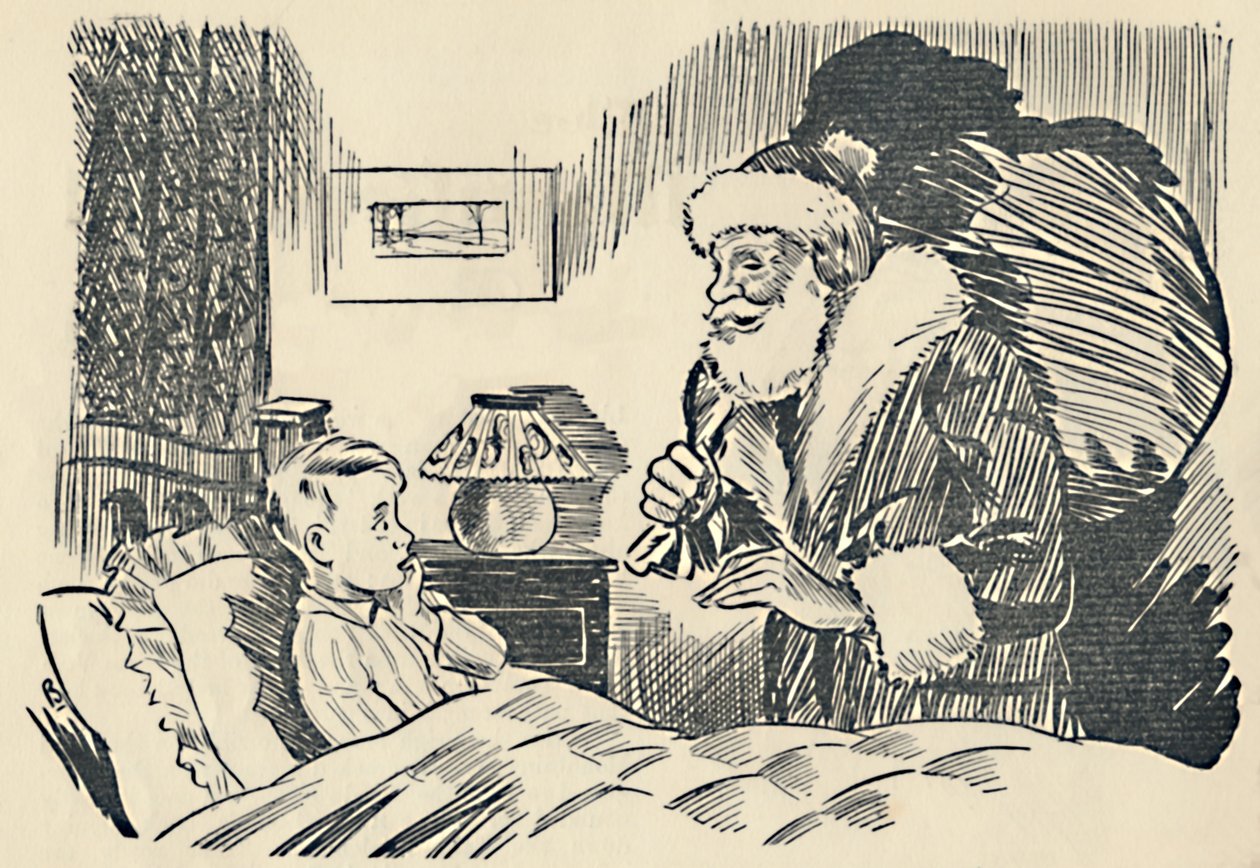 Illusztráció a Mikulás misztifikációjából, 1936. alkotó: Unbekannt
