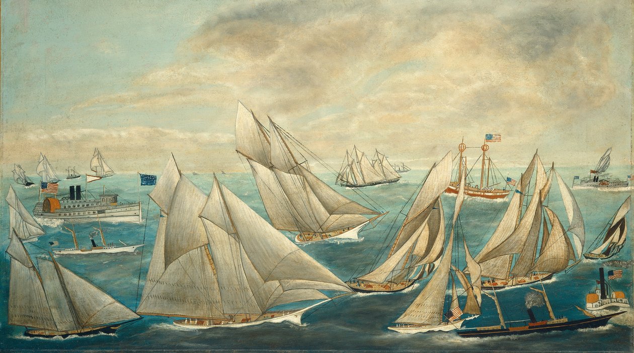 Amerika Kupagyőzteseinek Képzelt Regatta, 1889 vagy azután. alkotó: Unbekannt