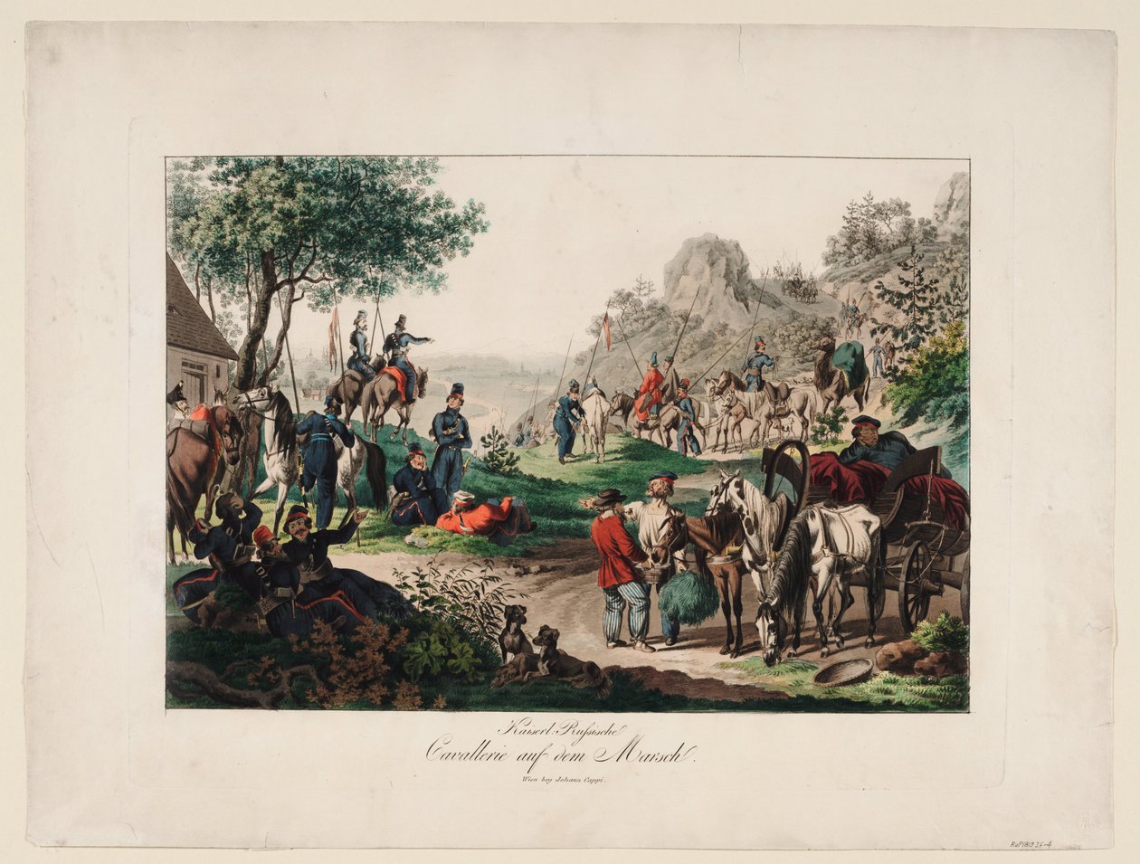 Az orosz birodalmi lovasság menet közben, 1813 alkotó: Unbekannt