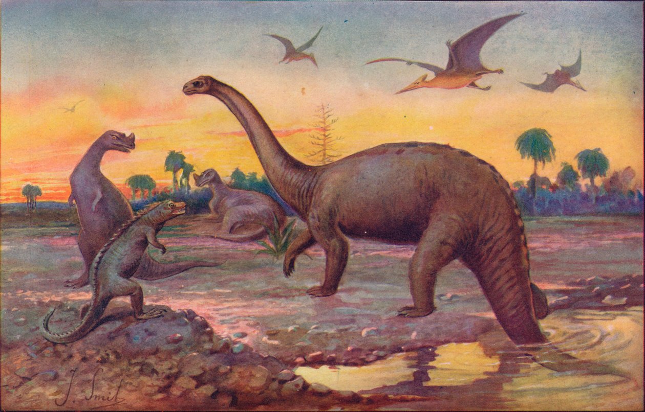 A Saurian-korban, amikor a világ lakói gigantikus peptilok voltak, 1907 alkotó: Unbekannt