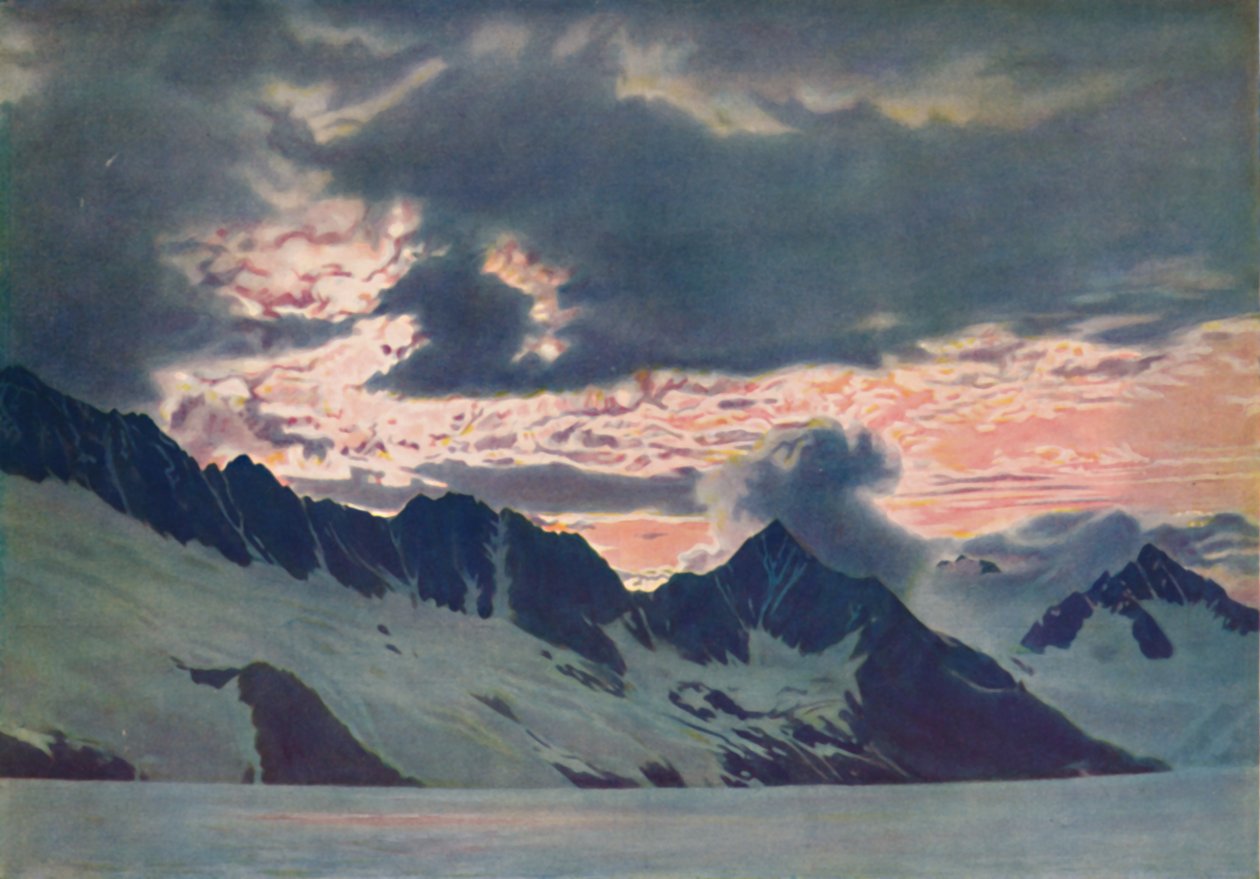 A hajnal nyomában: Zöld ködök az alpesi csúcson és völgyben, c1935 alkotó: Unbekannt