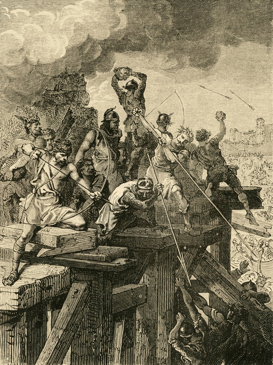Incidens Párizs ostrománál: A híd és a torony védelme, 845, 1890. alkotó: Unbekannt