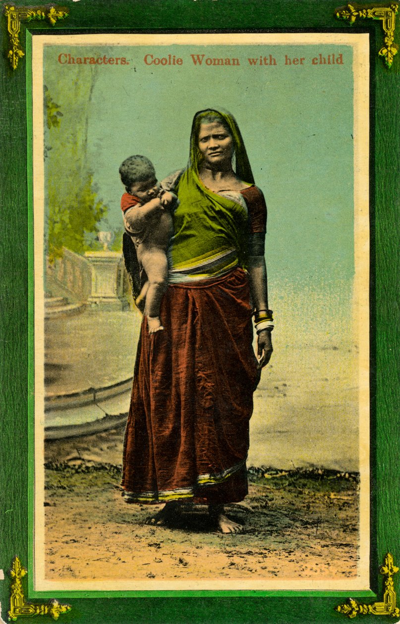Indiai nő gyermekével, Kalkutta, India, a 19. század végén vagy a 20. század elején alkotó: Unbekannt