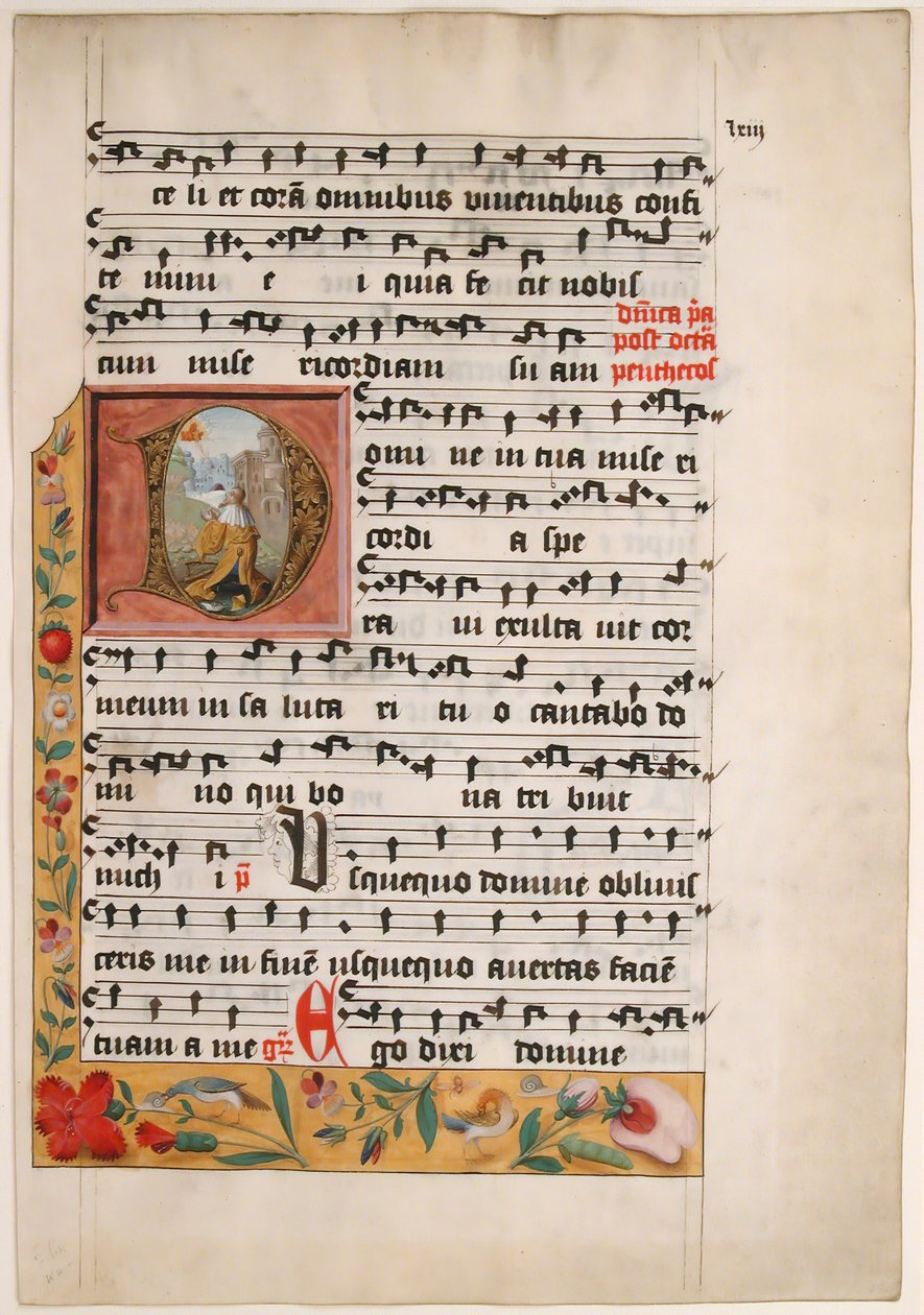 Kezdő D Dávid királlyal, egy ciszterci graduáltól, kb. 1524. alkotó: Unbekannt