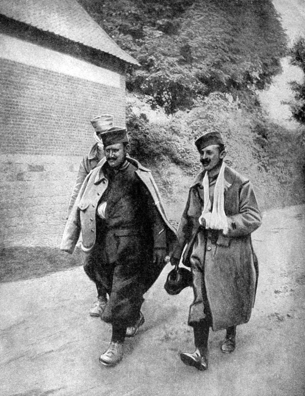 Sebesült francia katonák, Arras, Franciaország, I. világháború, 1915 alkotó: Unbekannt