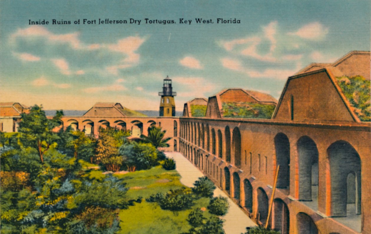 Inside Ruins of Fort Jefferson Dry Tortugas, Key West, Florida, 1940-es évek alkotó: Unbekannt