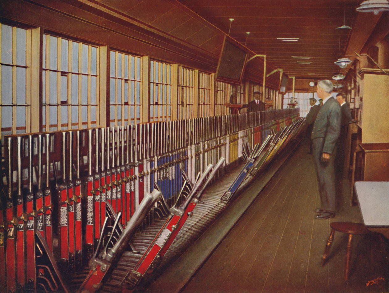 Inside the Locomotive Yard Signal-Box, York, 1926 alkotó: Unbekannt