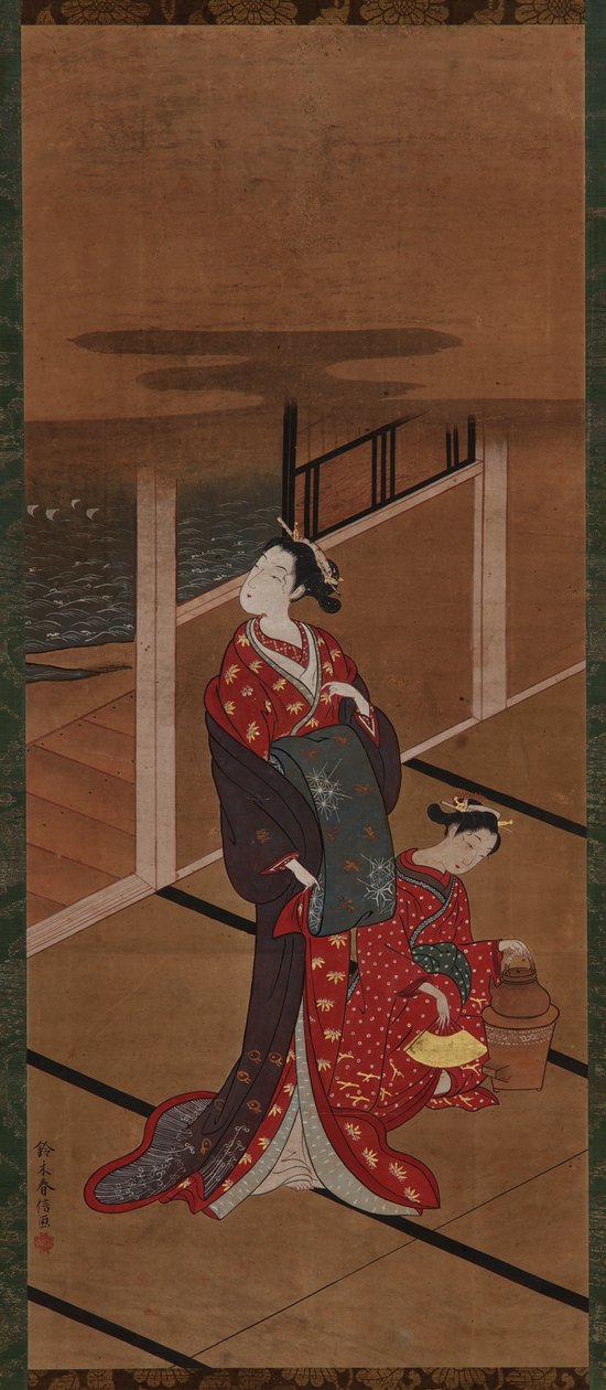 Interior: A Yujo and an Attendant Heating Water, Edo period, 1615-1868. alkotó: Unbekannt