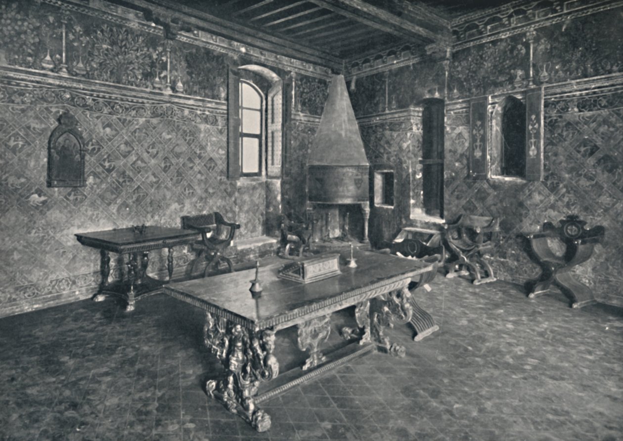 Belseje, Palazzo Davanzati – 16. század végi firenzei asztallal, 1928 alkotó: Unbekannt