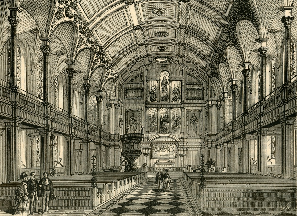 A Szent András-templom belseje, 1872. alkotó: Unbekannt