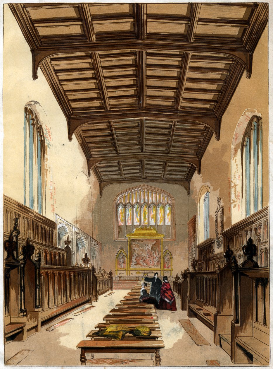 St Johns College Chapel belseje, Cambridge, Cambridgeshire alkotó: Unbekannt