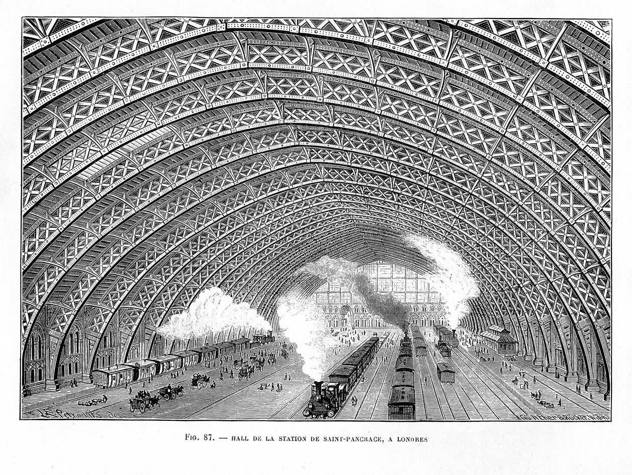 St Pancras pályaudvar belseje, London, 1865 alkotó: Unbekannt
