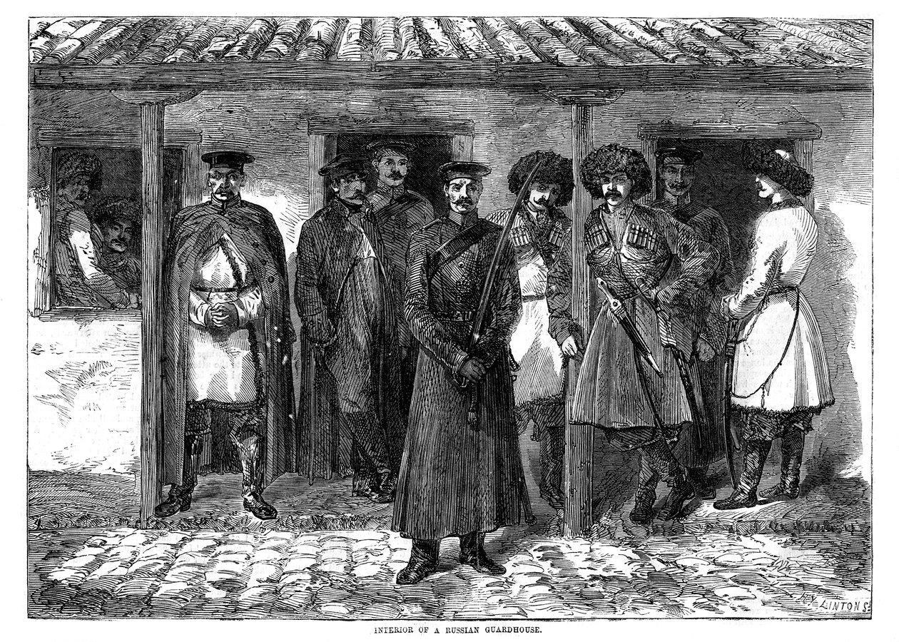 Egy orosz őrház belseje, krími háború, 1855 alkotó: Unbekannt