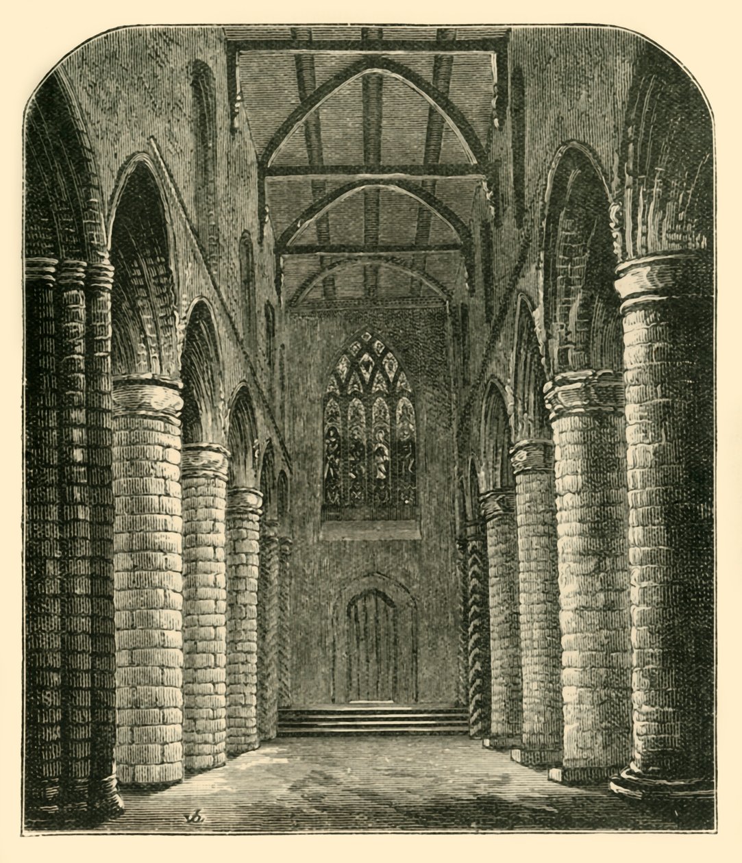 Az Abbey Nave belseje, Nyugatra nézve, 1898. alkotó: Unbekannt