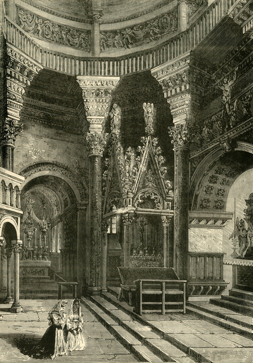 A spalatroi katedrális belseje, a Diocletianus-palota egykori temploma, 1890. alkotó: Unbekannt