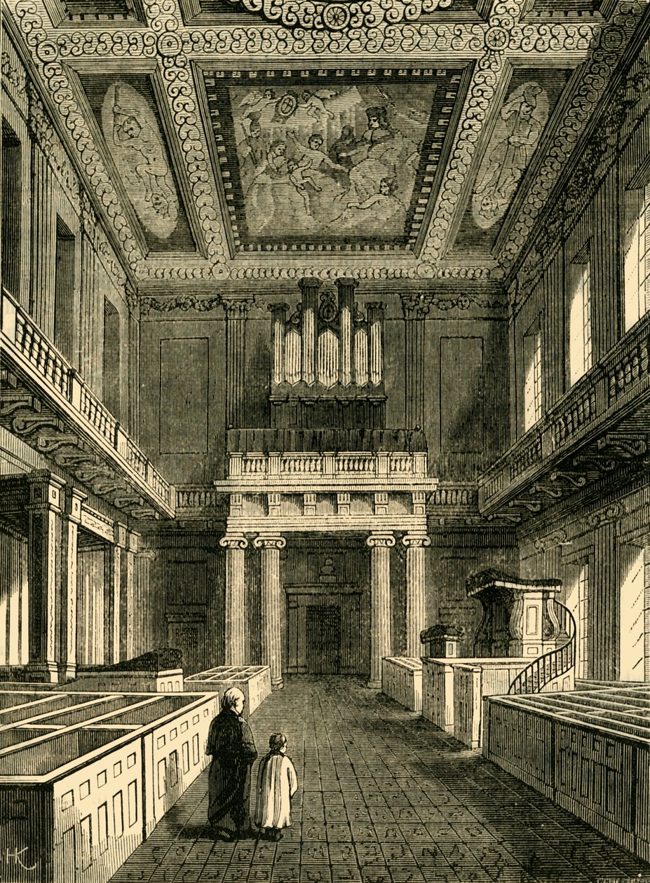 A Chapel Royal bankettház belső tere, Whitehall, 1881. alkotó: Unbekannt