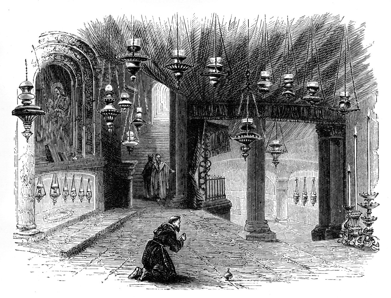 A betlehemi Születés-kápolna belseje, 1888 alkotó: Unbekannt