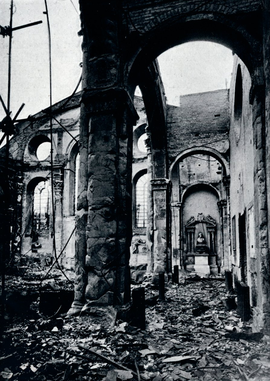 A St. Mary Le Bow templom belseje, Cheapside kiégett egy légitámadásban, 1941 alkotó: Unbekannt