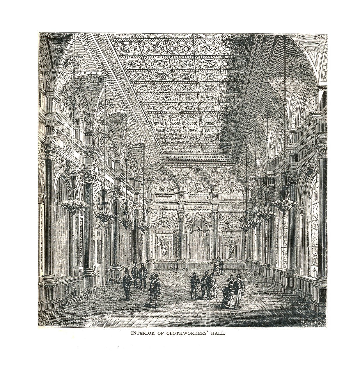 A posztómunkások csarnokának belseje, 1878 alkotó: Unbekannt