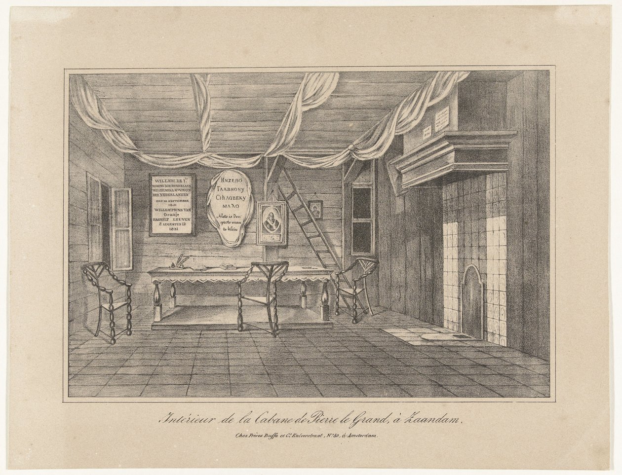 A zaandami Péter cár ház belseje, 1697, XIX. század közepe alkotó: Unbekannt