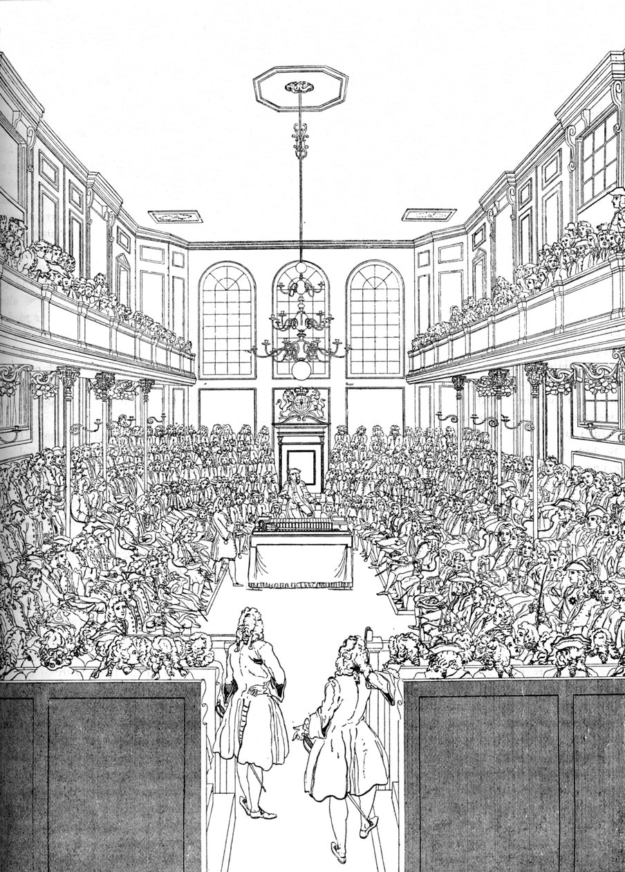 Az alsóház belseje 1742-ben 1905-ben alkotó: Unbekannt