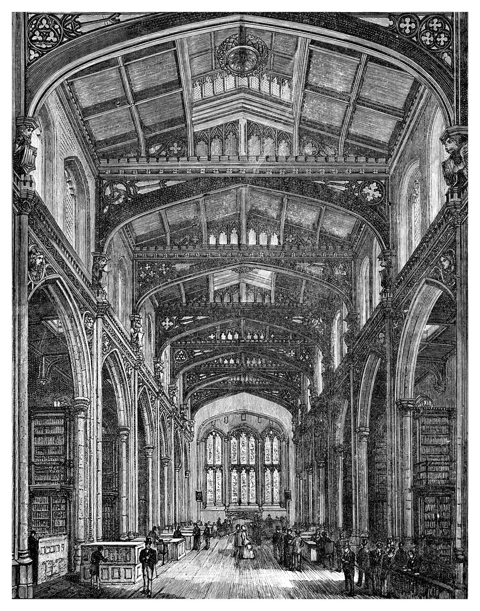 A könyvtár belseje, Guildhall, City of London, 1886 alkotó: Unbekannt