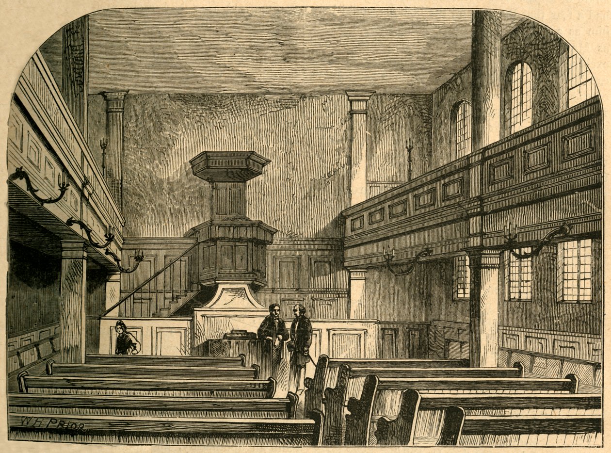 A Morva kápolna belseje a Fetter Lane-ben, 1897. alkotó: Unbekannt
