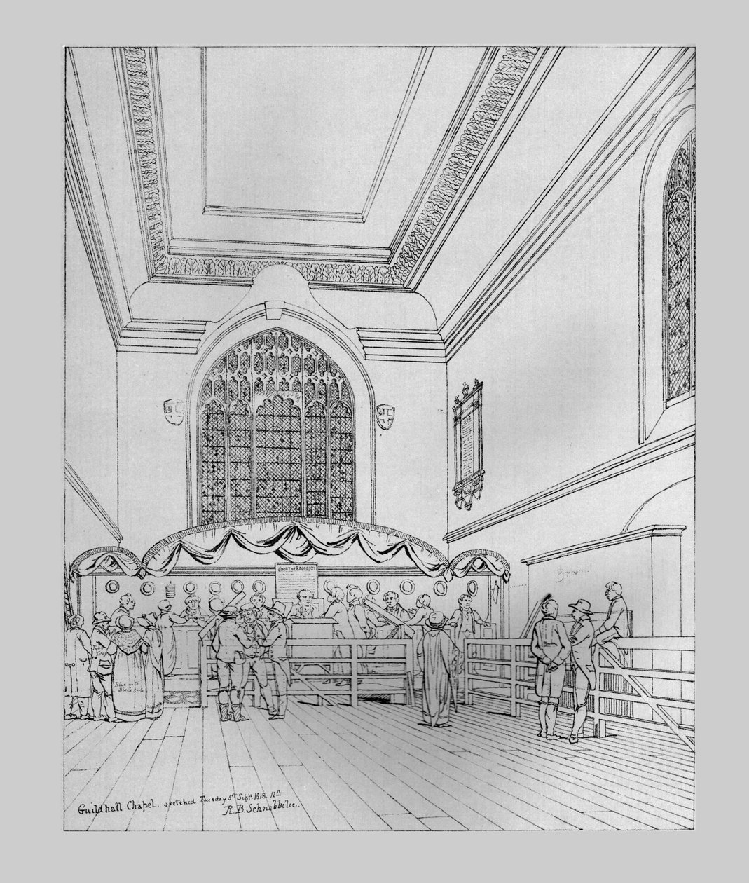 A Guildhall-kápolna belső képe, 1815, 1886 alkotó: Unbekannt