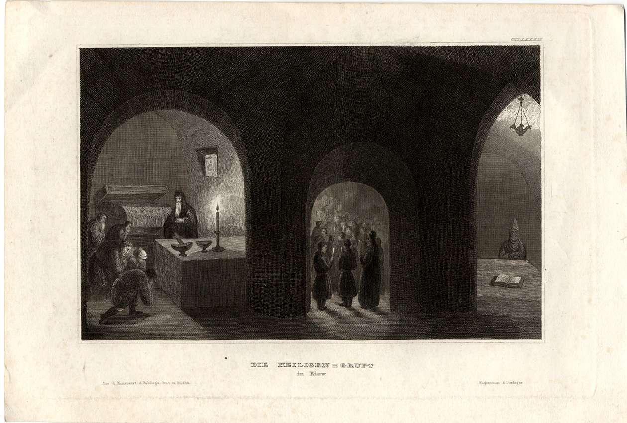 A kijevi barlangkolostor Szent sírjának belső képe, 1850 alkotó: Unbekannt
