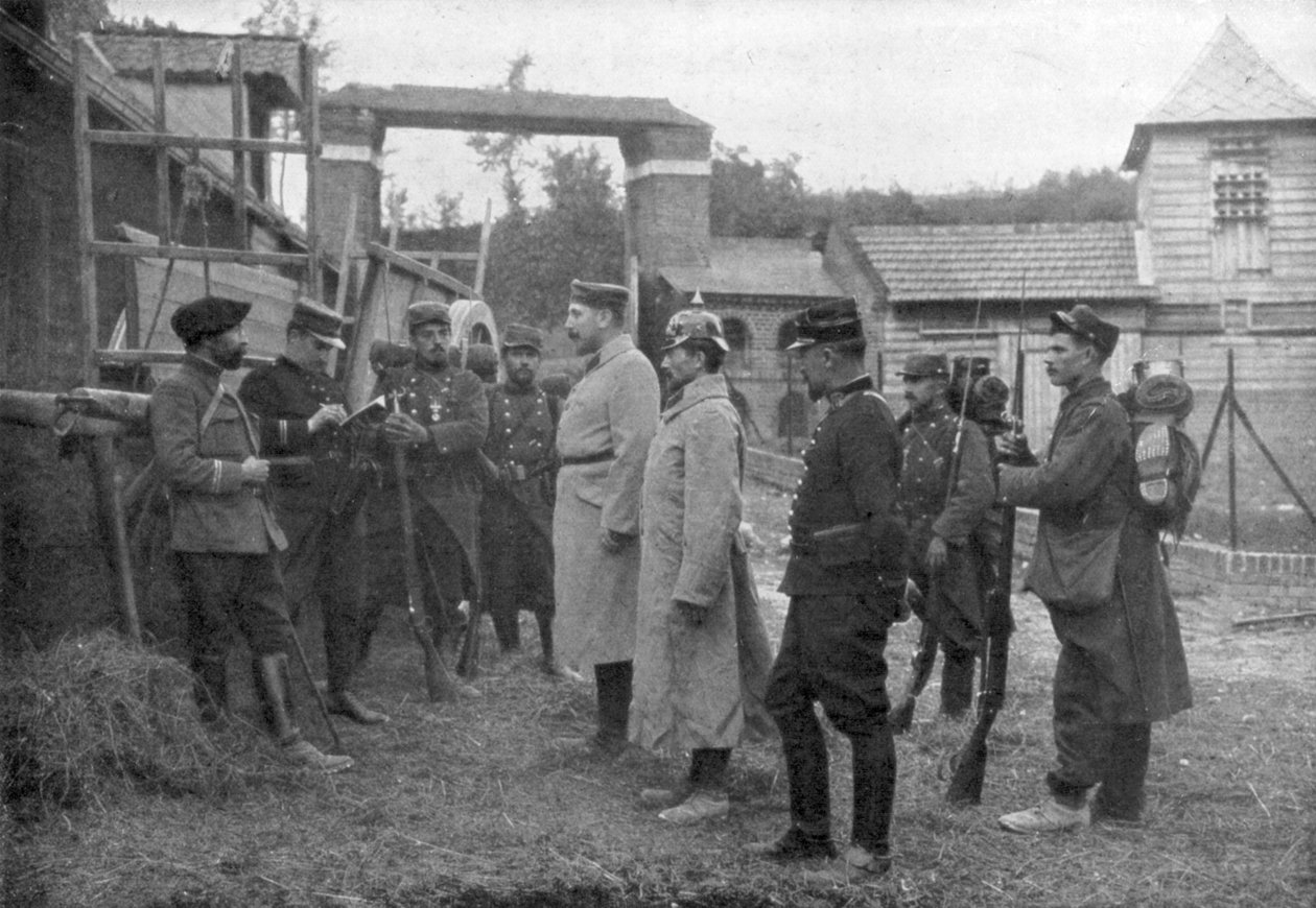 Német foglyok kihallgatása, Franciaország, 1914. augusztus alkotó: Unbekannt