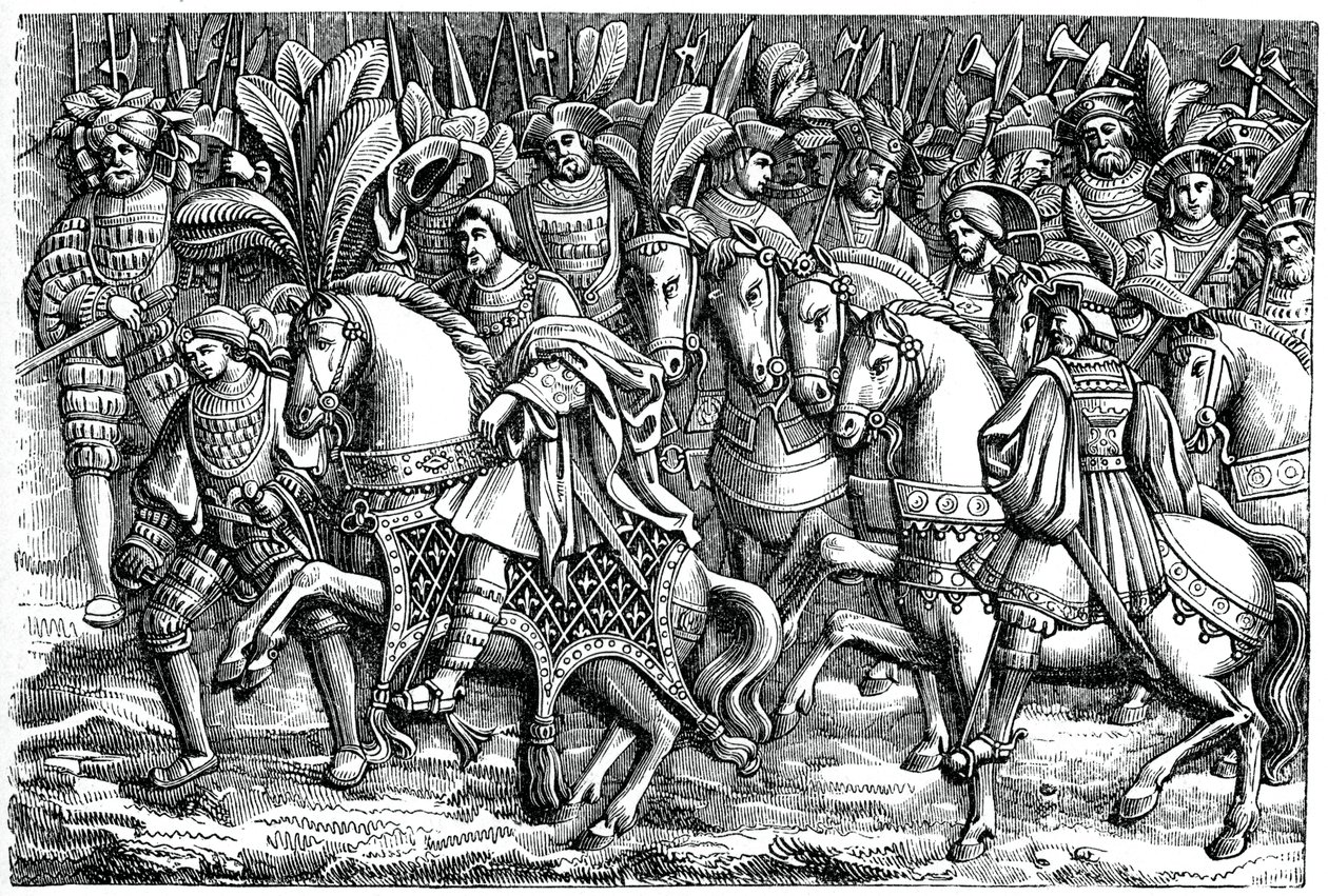 Interjú I. Ferenc és VIII. Henrik között, az Aranyszövet mezején, 1520, 1870 alkotó: Unbekannt
