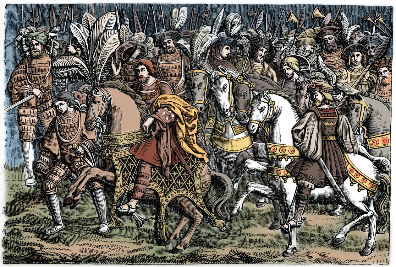 Interjú I. Ferenc és VIII. Henrik között az Aranyszövet mezőjén, 1520, 1870. alkotó: Unbekannt