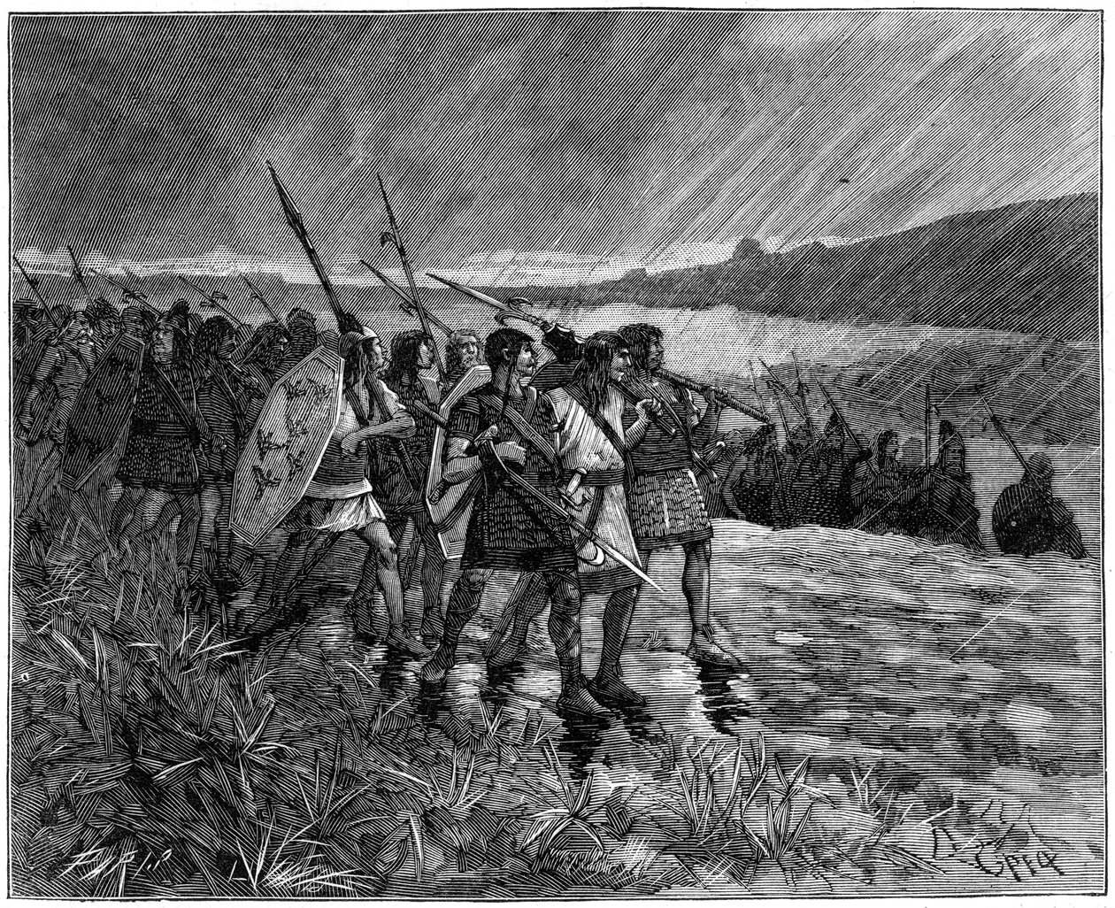 Az alánok vagy vizigótok inváziója, Gallia, V. század eleje 1882-1884 alkotó: Unbekannt