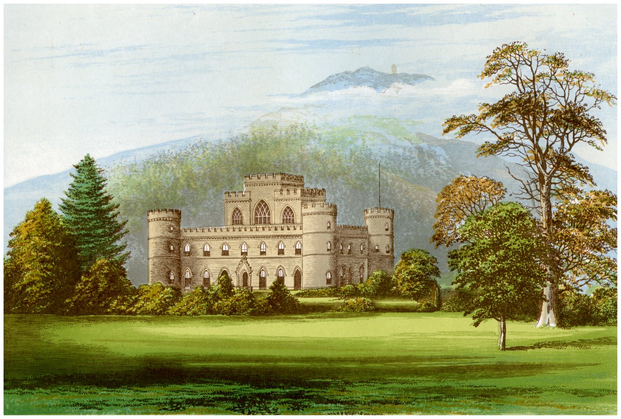 Inveraray kastély, Argyllshire, Skócia, Argyll herceg otthona, 1880 alkotó: Unbekannt