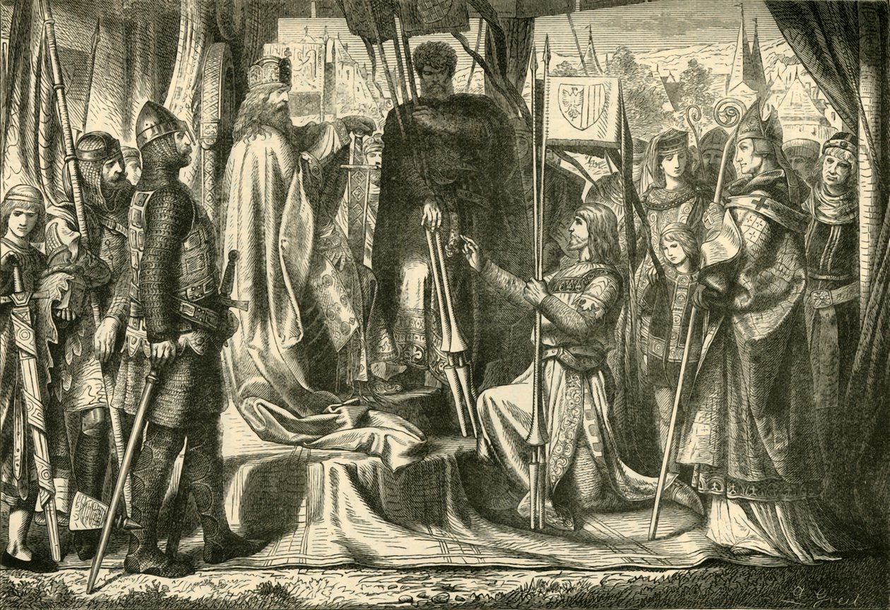 Henrik Jasomirgott beiktatása Ausztria első hercegévé, 1156, 1890. alkotó: Unbekannt