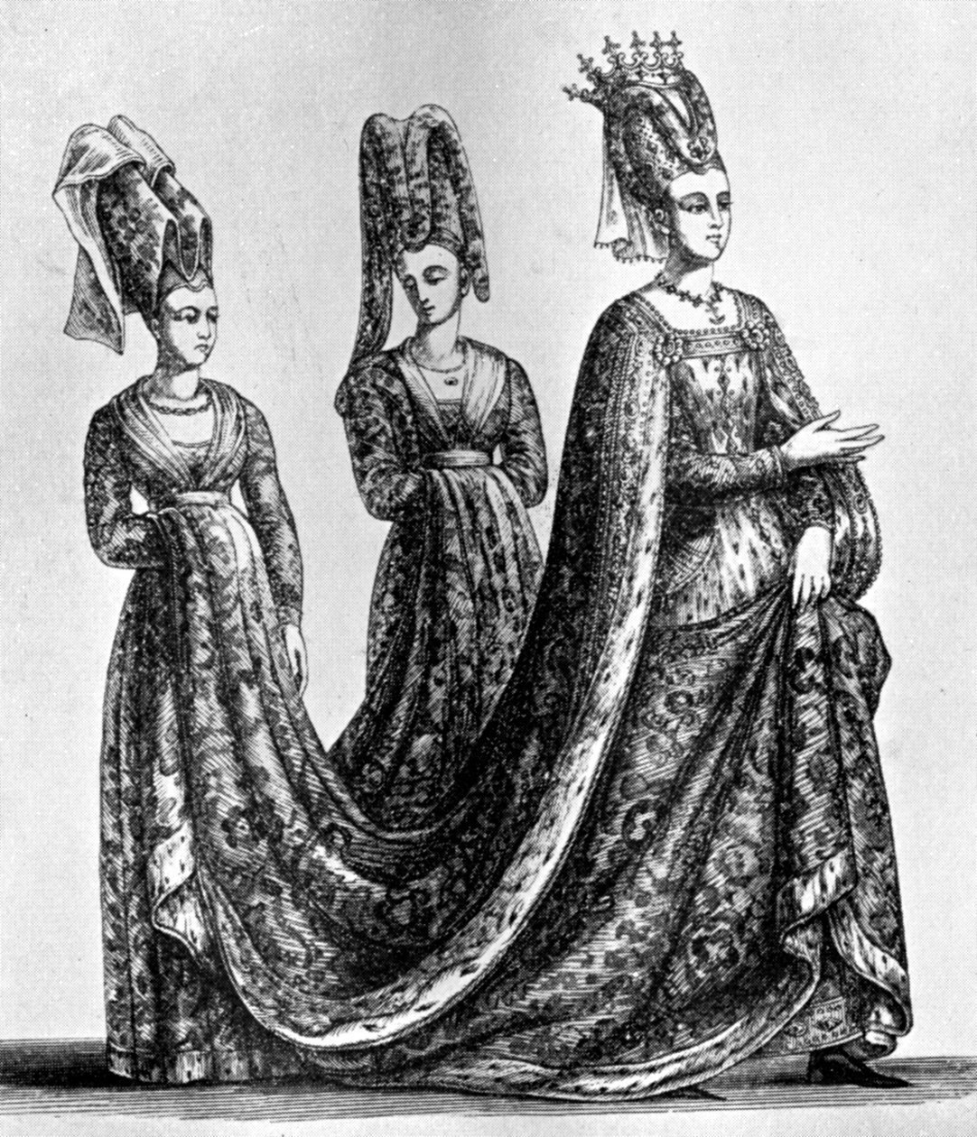 Bajor Izabella villás fejdíszben, 1435, 1910 alkotó: Unbekannt