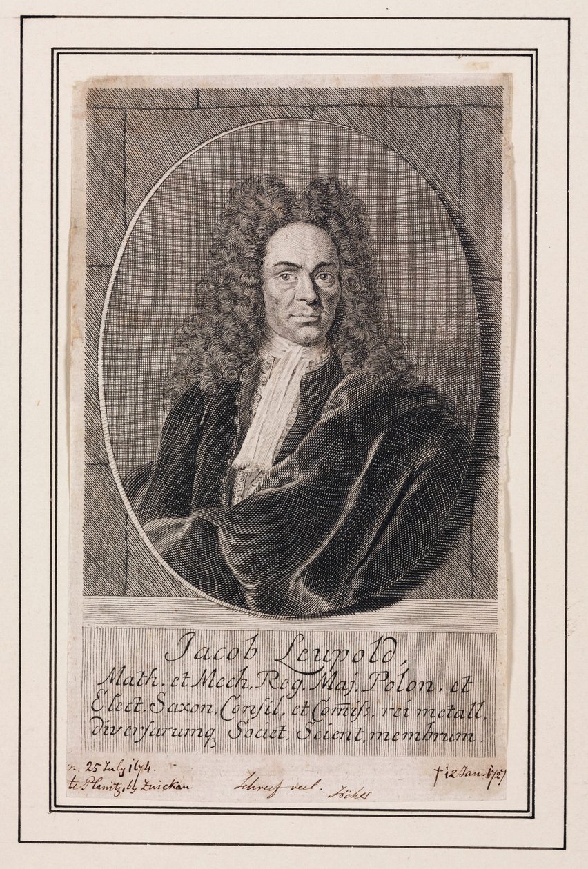 Jacob Leupold német fizikus és gépészmérnök, 1700 körül alkotó: Unbekannt
