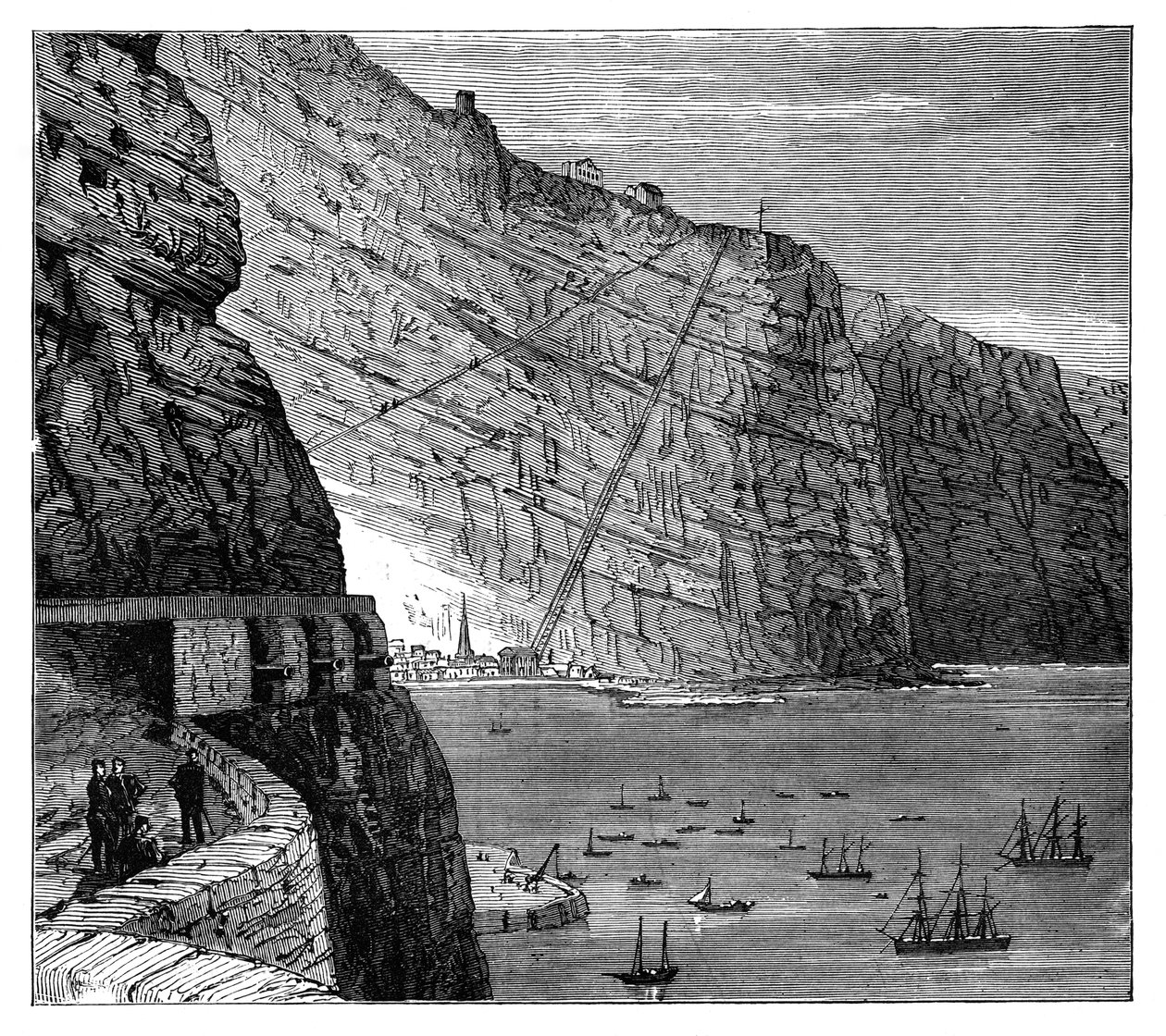 Jacobs létra, amely a Mundens Battery-hez vezet, Jamestown, Saint Helena, 1890 alkotó: Unbekannt