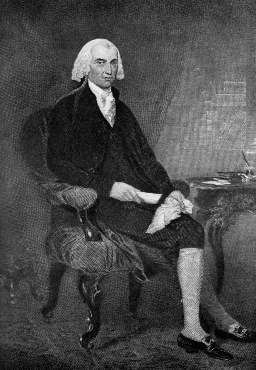 James Madison 1751-1836, az Egyesült Államok negyedik elnöke, 1908. századi XIX. alkotó: Unbekannt