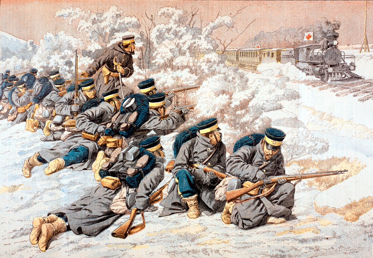 Japán lövöldözés az orosz Vöröskereszt vonatra, orosz-japán háború, 1904 alkotó: Unbekannt
