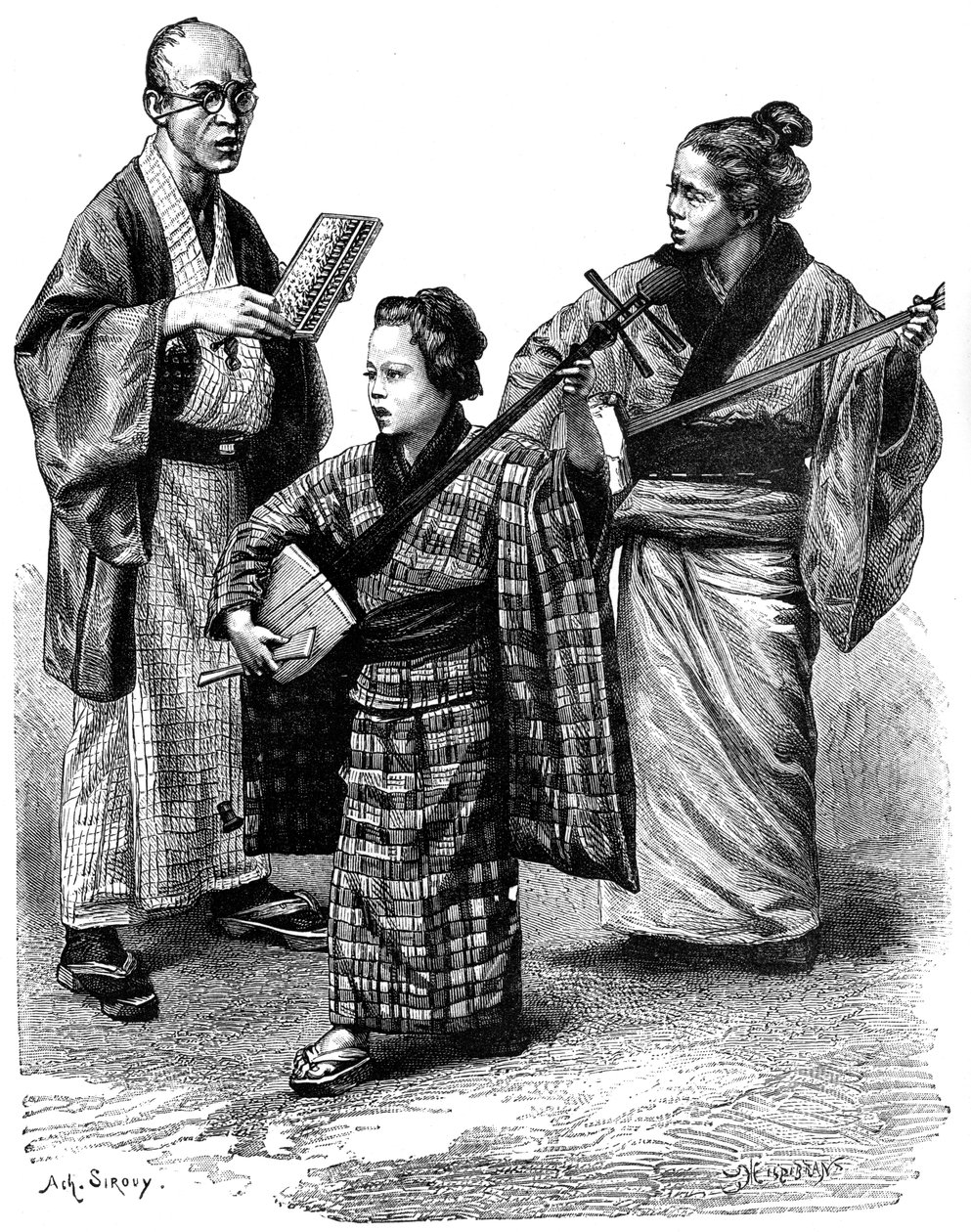 Japán zenészek és egy kereskedő, 1895 alkotó: Unbekannt