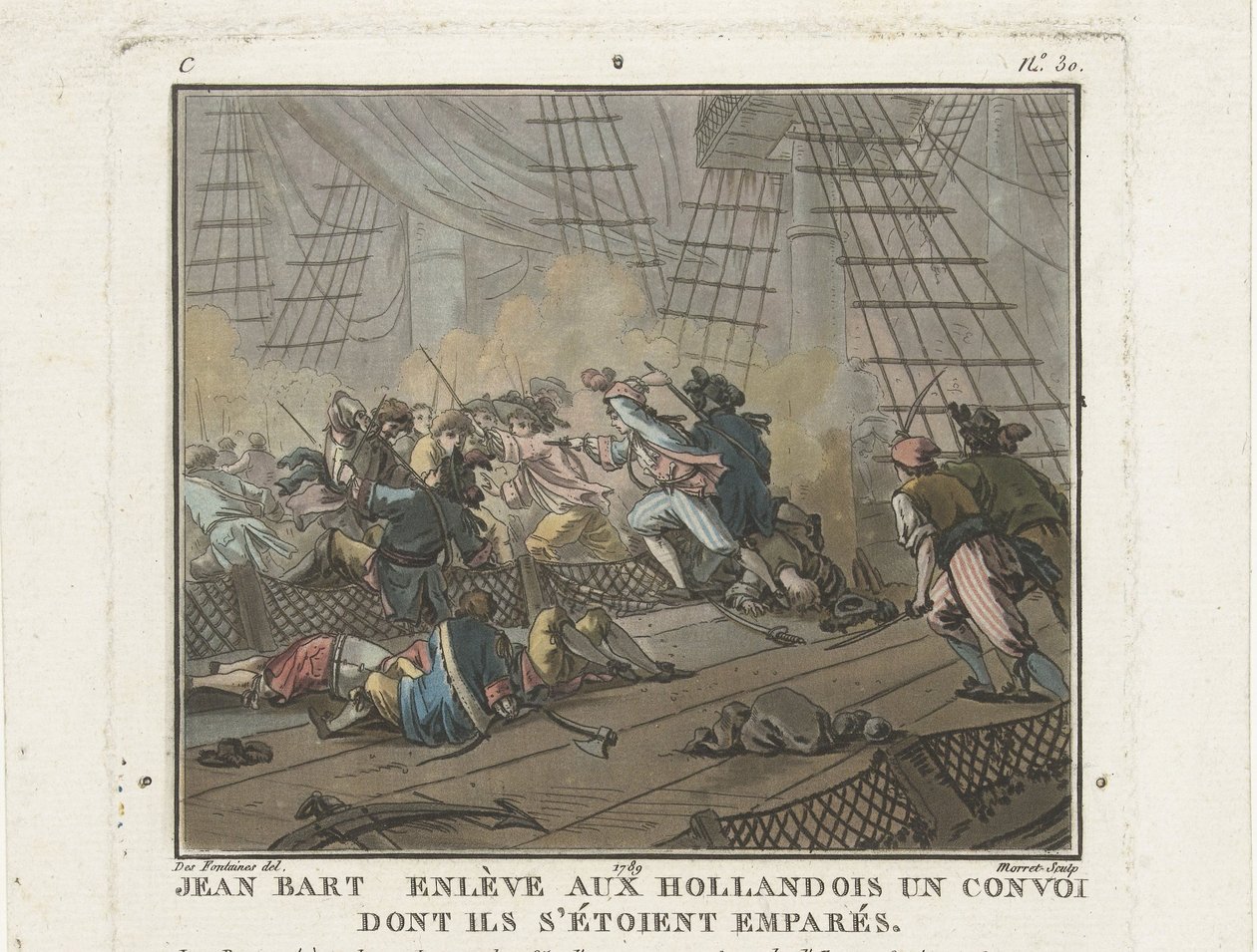 Jean Bart a texeli csatában 1694. június 29-én, 1789. alkotó: Unbekannt