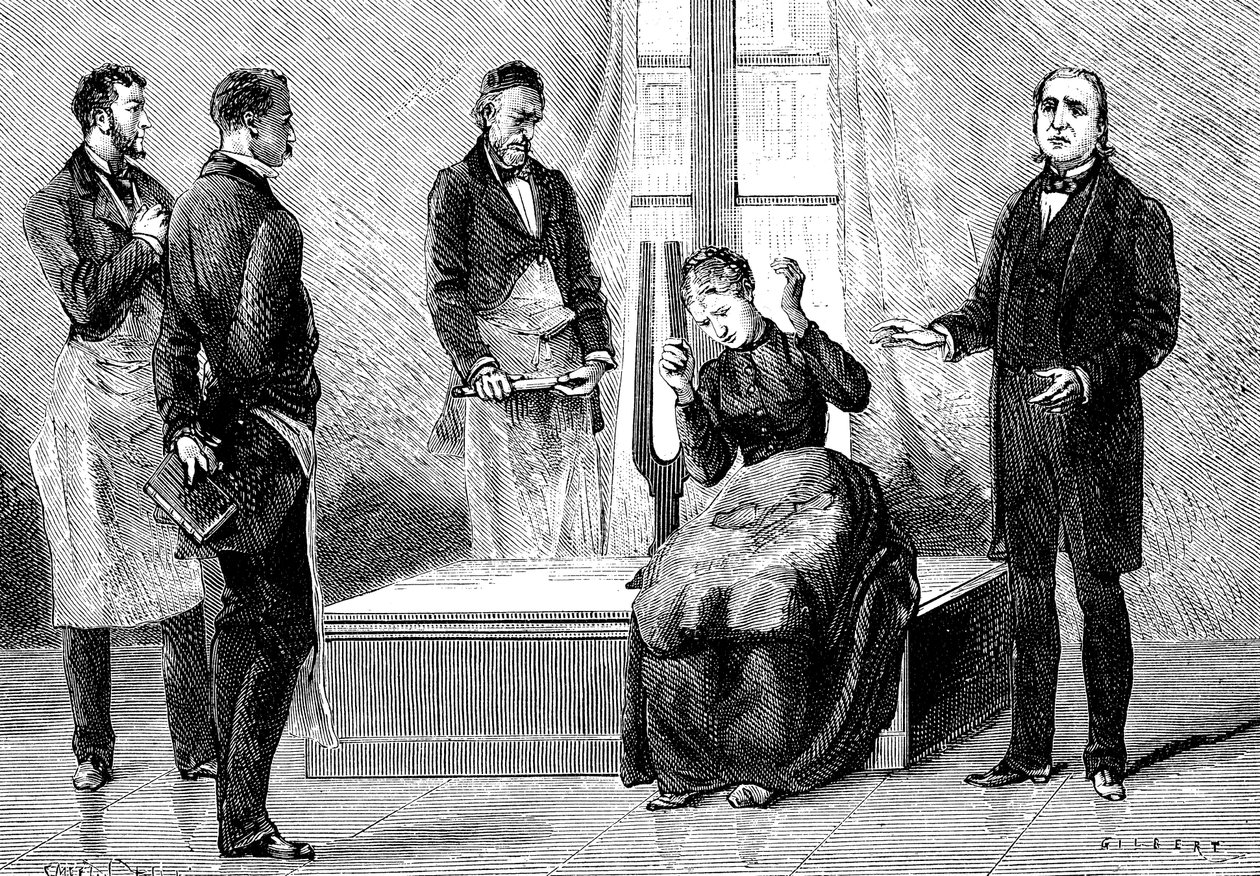 Jean Martin Charcot hipnózist demonstrál, 1879 alkotó: Unbekannt