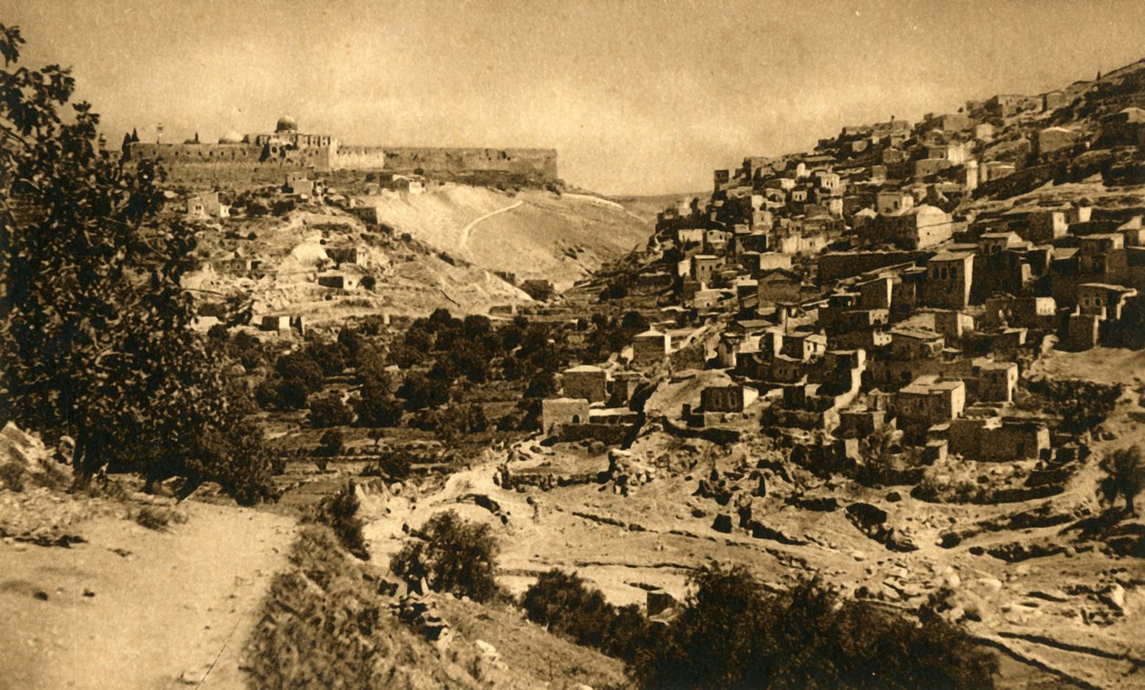 Jeruzsálem – Kidron völgye, Siloam és városfal, c1918-c1939. alkotó: Unbekannt
