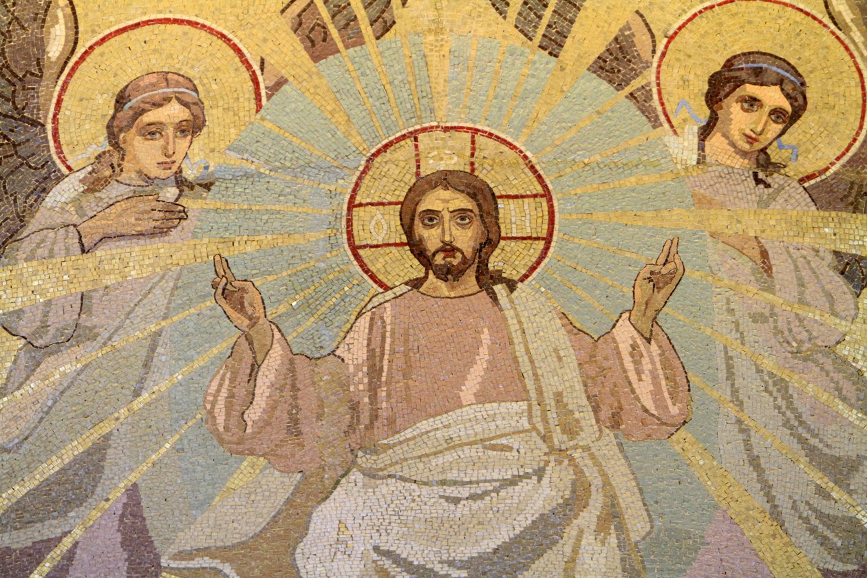 Jézus Krisztus. A Megváltó temploma a kiömlött véren vagy a feltámadás temploma, Szentpétervár, Oroszország alkotó: Unbekannt