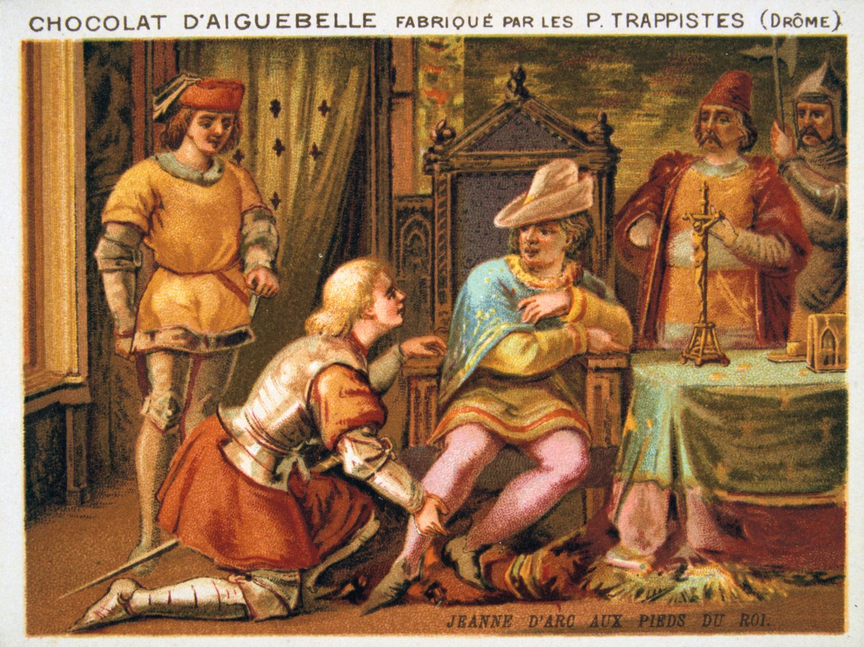 Jeanne of Arc VII. Károly lábainál, 1429 körül, 19. század vége alkotó: Unbekannt