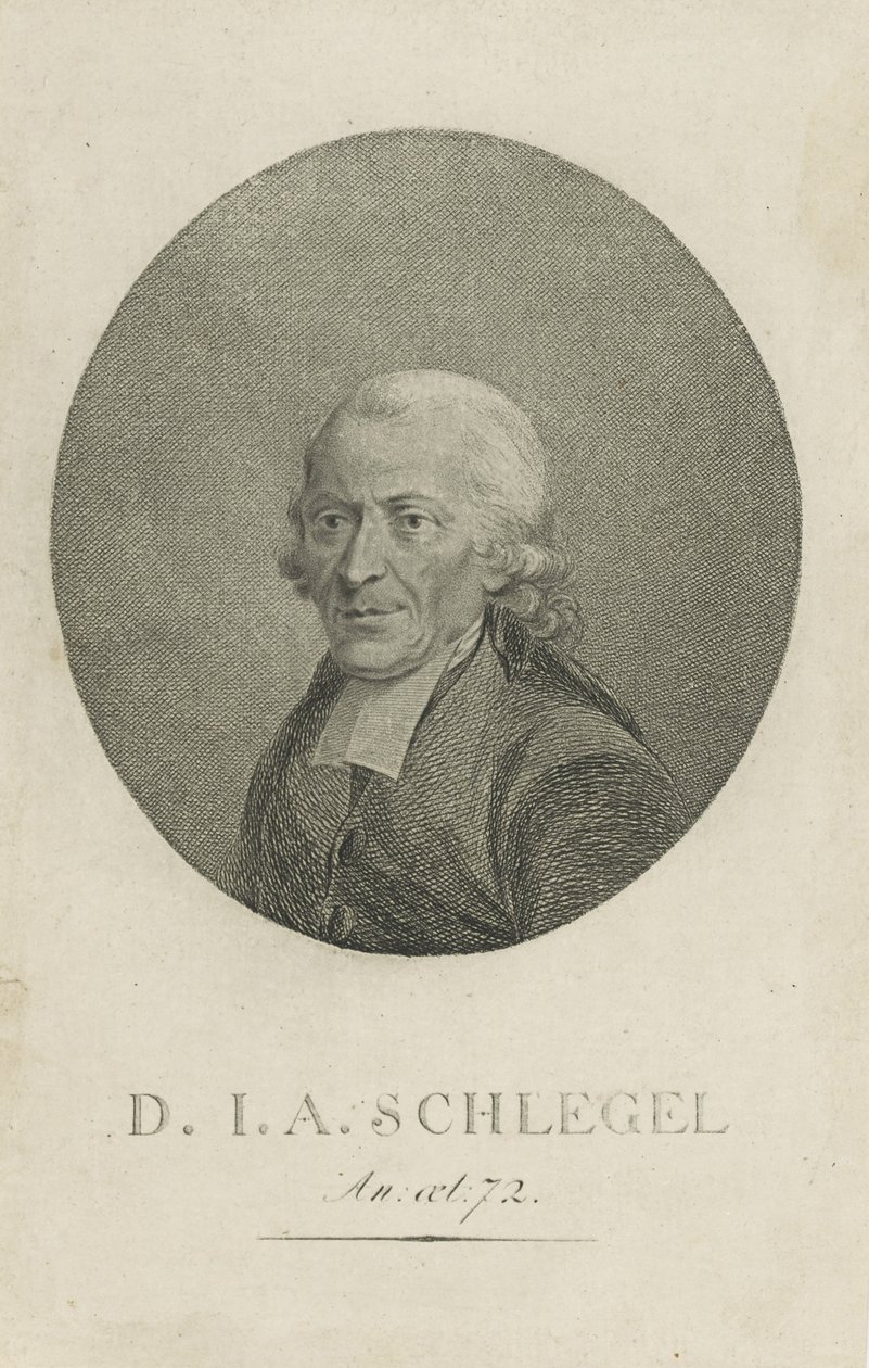 Johann Adolf Schlegel 1721-1793, c. 1800 alkotó: Unbekannt